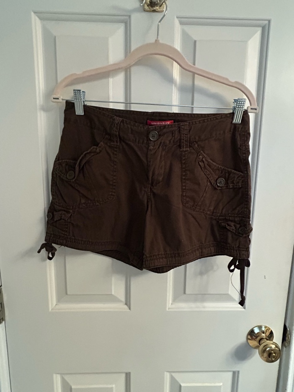 UNIONBAY Brown Cargo Tie-Hem Shorts for Women
